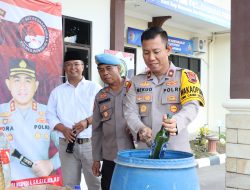 Polres Wonogiri Musnahkan Miras Hasil Razia Sebulan Terakir