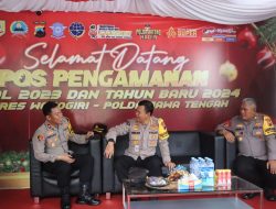 Pantau Situasi Nataru, Pamatwil Polda Jateng Cek Pospam Ops Lilin Candi 2023 Polres Wonogiri