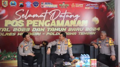 Pantau Situasi Nataru, Pamatwil Polda Jateng Cek Pospam Ops Lilin Candi 2023 Polres Wonogiri