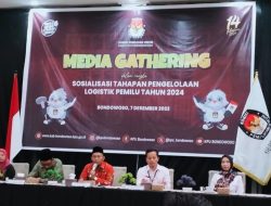 KPU Bondowoso Gelar Media Gathering Bersama Insan Pers Sosialisasikan Tahapan Pengelolaan Logistik Pemilu 2024