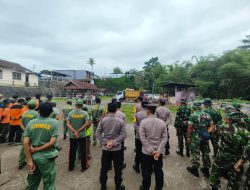Kodim Bersama Polres Wonogiri Gelar Karya Bakti Bersama Bersihkan Pasar Hewan