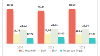 BPS Jatim Catat Persentase Perempuan yang Bekerja menurut Pendidikan