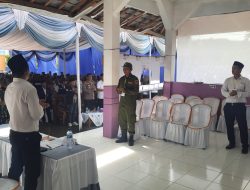 Polres Lampung Utara Hadiri Simulasi Pemungutan dan Penghitungan Suara Pemilu 2024 Oleh KPU Dibalai Desa Subik, Abung Tengah