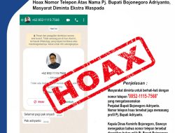 Hoax Nomor Telepon Mengatasnamakan Pj. Bupati Bojonegoro Adriyanto, Masyarakat Diminta Ekstra Waspada