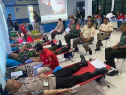 Semarakkan HUT PT BPR BKK Wonogiri, Anggota Polres Ikuti Donor Darah