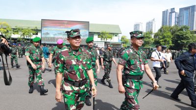 Komandan Puspenerbal Hadiri Gelar Pasukan Kesiapan Pengamanan Pemilu 2024
