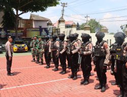 Amankan Pemungutan Suara, Polres Wonogiri dan Kodim 0728 Wonogiri Gelar Patroli Berskala Besar