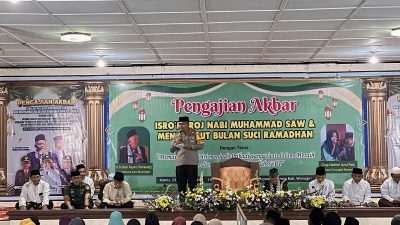 Cooling system Pasca Pemungutan Suara, Polres Wonogiri Gelar Pengajian Memperingati Isra Mi’raj Nabi Muhammad SAW 1445 H