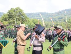 Sinergitas TNI Polri, Polres Wonogiri Hadiri Pembukaan TMMD di Kecamatan Nguntoronadi