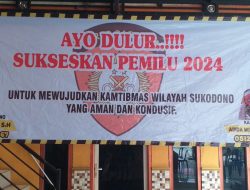 Polsek Sukodono Sebar Imbauan Kamtibmas Sukseskan Pemilu 2024