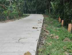 Temuan LSM, Proyek Rabat Jalan Desa Bajulan Madiun Volumenya Tidak Sesuai Spek