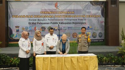 DPMPTSP Bojonegoro Gelar Penandatanganan Kontrak Kerjasama Pelayanan di MPP, Perizinan Semakin Terintegrasi