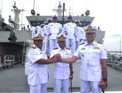 Dansatran Koarmada II Pimpin Sertijab Komandan KRI Pulau Rupat-712 dan Pengukuhan Komandan KRI Pulau Fani-731