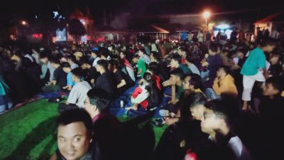 Nobar Semi Final Indonesia Vs Uzbekistan yang Digelar di Halaman Pemkab Membuat Ribuan Warga Lampura Kecewa