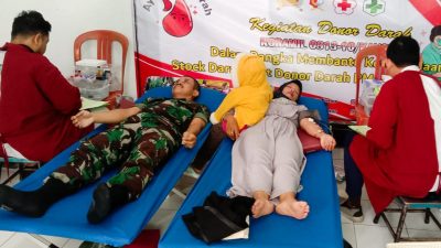 Peduli Sesama, Koramil Kanor Bojonegoro gelar Bakti Sosial Donor Darah