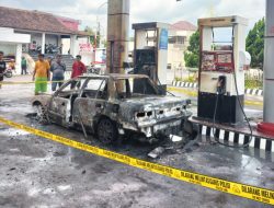 Polisi Olah TKP Kebakaran Mobil di SPBU Ngadirojo