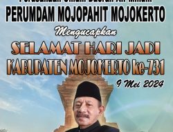 Perumdam Mojopahit Mojokerto Mengucapkan Selamat Hari Jadi Kabupaten Mojokerto ke-731