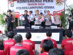 Rangking 1 Capaian Operasi Sikat Krakatau 2024, Polres Lampung Utara Ungkap 54 Kasus Kejahatan