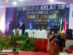 Suka Cita Warnai Gelar Wisuda XXXI MAN 2 Jember, Tujuh Puluh Persen Siswa Lolos Diperguruan Tinggi Negeri