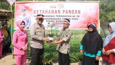 HUT Bhayangakara ke-78, Polres Wonogiri Gelar Penanaman Bibit Pohon dan Buah