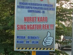 Polisi Pasang Imbauan Antisipasi Kepadatan Lalu Lintas di Flyover Jumputrejo