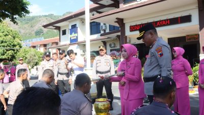 Polres Wonogiri Gelar Upacara Korp Raport Kenaikan Pangkat Anggota