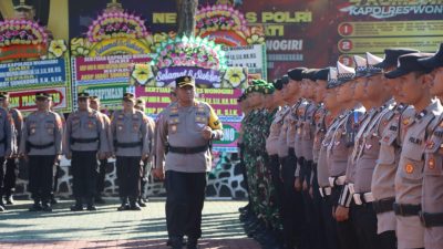Polres Wonogiri Melaksanakan Apel Gelar Pasukan Operasi Patuh Candi 2024