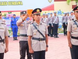 Kapolres Sumbawa Pimpin Upacara Sertijab PJU dan Kapolsek