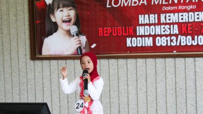 Lomba Menyanyi Anak, Semarakkan Rangkaian HUT RI ke- 79 di Kodim Bojonegoro