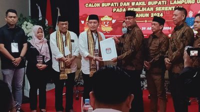 Maju Pilkada Lampura, Berkas Ardian Saputra – Sopian Dinyatakan Lengkap