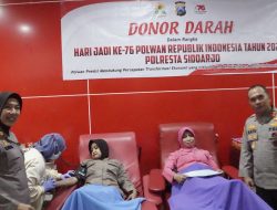 Sambut HUT Ke-76, Polwan Polresta Sidoarjo Donorkan Darah