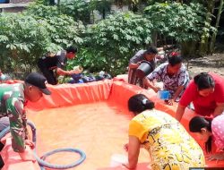 Warga Gamongan Tambakrejo Mendapat Bantuan 5000 Liter Air Bersih dari Kodim Bojonegoro