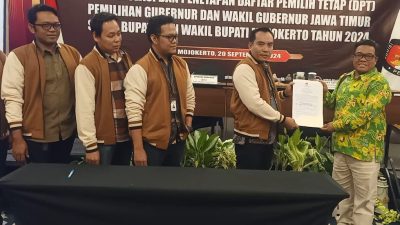KPU Kabupaten Mojokerto Gelar Acara Penetapan DPT Pemilih untuk Pilkada Serentak 2024
