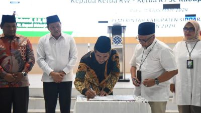 Pemkab Sidoarjo Berikan Jaminan Sosial BPJS Ketenagakerjaan Kepada 10.931 Ketua RW/RT