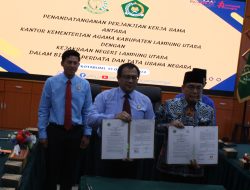Kemenag Lampura Teken MoU Kerjasama Bidang Perdata dan TUN dengan Kejaksaan Negeri