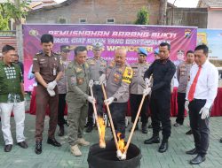Polres Wonogiri Gelar Pemusnahan Barang Bukti Narkotika, Miras dan Knalpot Brong