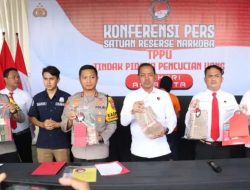 Polres Mojokerto Kota Berhasil Meringkus Bandar Narkoba Kelas Kakap Beromzet Milyaran Rupiah