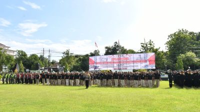 Apel Bersama Bumi Reog Berzikir Personil TNI Polri, Pamter PSHT dan PSHW TM di Kodim Ponorogo