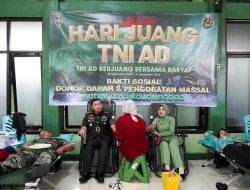 Hari Juang TNI Angkatan Darat, Kodim Bojonegoro Menggelar Bakti Sosial Donor Darah dan Pengobatan Massal