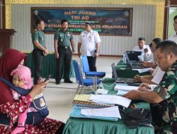 Peringati Hari Juang TNI AD, Kodim Bojonegoro Gelar Bakti Sosial Pembuatan Akte Kelahiran Gratis