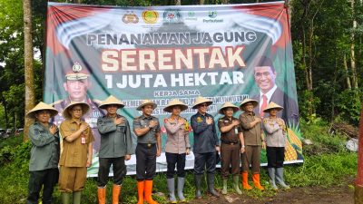 Dukung Swasembada Pangan 2025, Perhutani dan Polres Bondowoso Gelar Penanaman Jagung Serentak 1 Juta Hektar