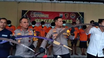 Polresta Sidoarjo Amankan 12 Pemuda Pelaku Pengeroyokan dan Kepemilikan Senjata Tajam