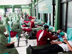 Tingkatkan Kepedulian Sosial, Kodim Bojonegoro Gelar Donor Darah HUT ke- 79 Persit Kartika Chandra Kirana