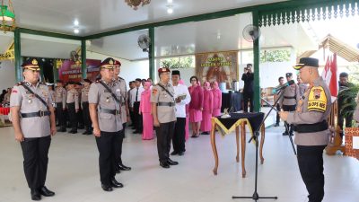 Kapolres Pimpin Sertijab Wakapolres dan Kasat Reskrim Polres Wonogiri