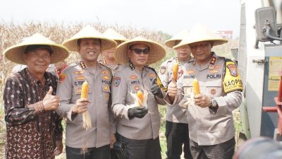 Kapolda Jawa Timur Panen Raya Jagung di Prambon Sidoarjo