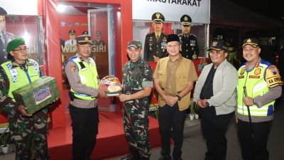 Kapolres, Dandim dan Bupati Wonogiri Cek Pos Pengamanan Lebaran 2025 di Malam Hari