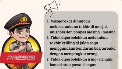 Polsek Krian Imbau Warga Rayakan Malam Takbir Dengan Kondusif, Larang Konvoi dan Penggunaan Sound Horeg