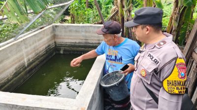 Polsek Waru Cek Budidaya Ikan Lele Warga untuk Dukung Ketahanan Pangan