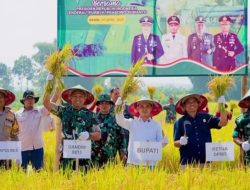 Bupati Gus Barra Didampingi Wakil Ketua DPRD Kabupaten Mojokerto, Forkompimda dan Camat Dlanggu Panen Raya Padi Serentak di Desa Kalen
