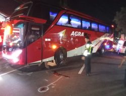 Polisi Olah TKP di Kejadian Pejalan Kaki Meninggal Terlindas Usai Turun dari Bus
